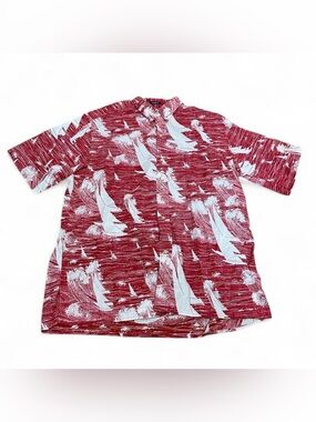 reyn spooner Red and White Sailboat Print Short-Sleeve Button-Down Shirt